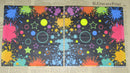 Paper Napkins (Pack of 2) Coloured Splats Circle and Stars on Black Background