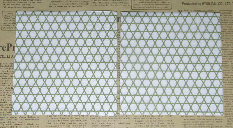 Paper Napkins (Pack of 2) Green Stars on White Background