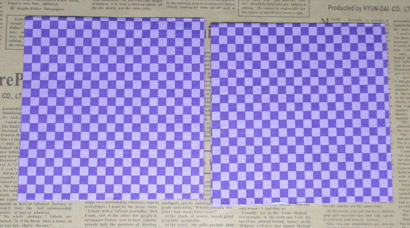 Paper Napkins (Pack of 2) Deep Purple and Light Purple Check