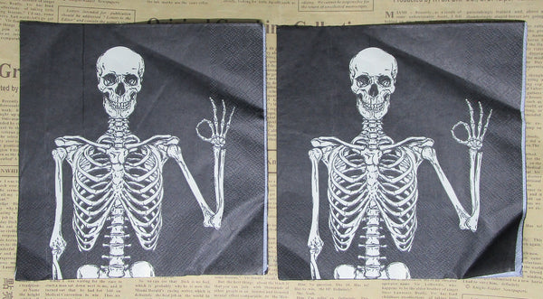 Paper Napkins (Pack of 2) Skeleton Giving an Okay Sign