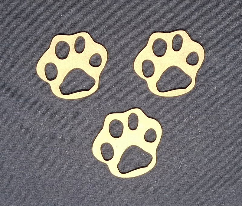 Chipboard Paw Prints set of 3 Medium