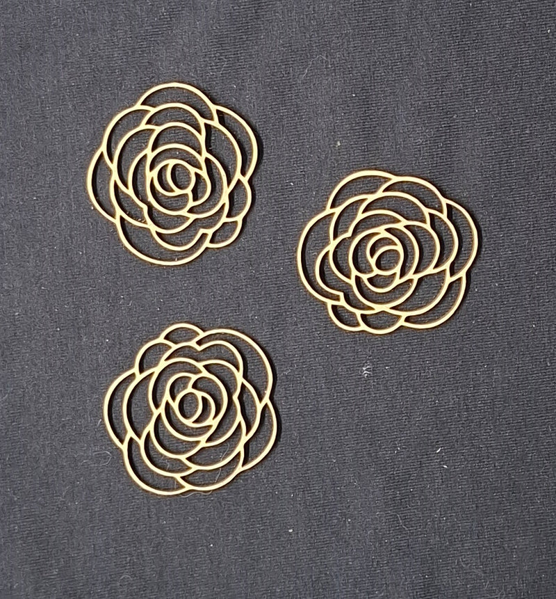 Chipboard Roses Small Pack of 3