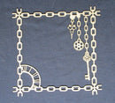 Chipboard Frame Chain with Clock and Keys