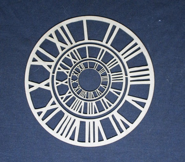 Chipboard Roman Clock Multi Layers