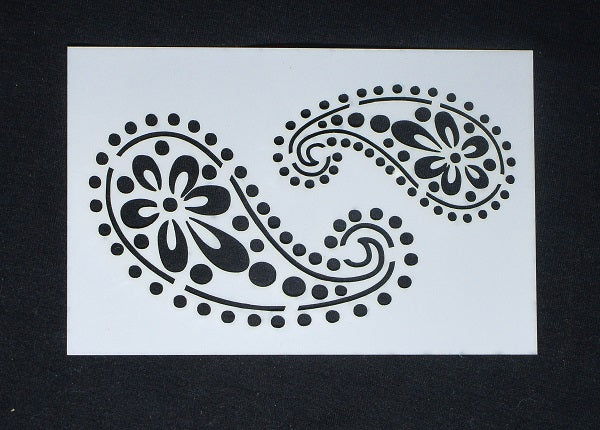 Overstock Stencil 6 x 4 inch Paisley Flowers