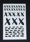 Stencil 6 x 4 X's and Dashers