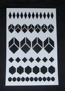 Stencil A4 Cubes 3D and Diamonds
