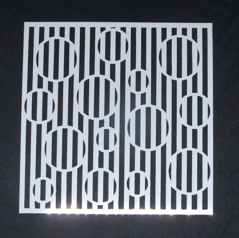 Stencil Medium Circle in Lines Illusion