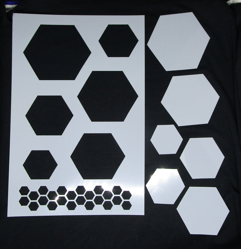 Stencil A4 Hexagon Stencil and Mask Set