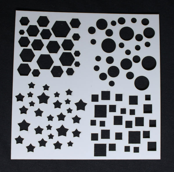 Stencil Circuit Quad Designs Hexagon Circle Star Squares