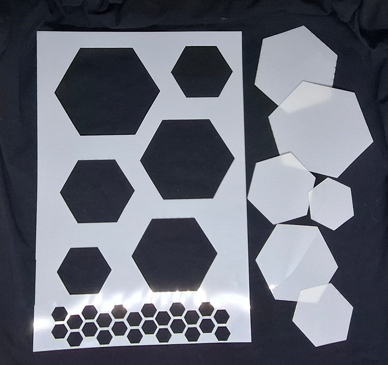 Stencil and Masks A4 Lots of Hexagons