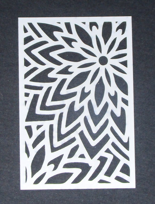 Stencil 6 x 4inch Flower Top Right