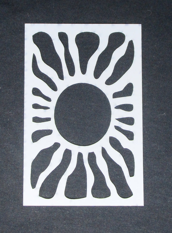 Stencil 6 x 4 Squiggle Sun at Center Large Circle