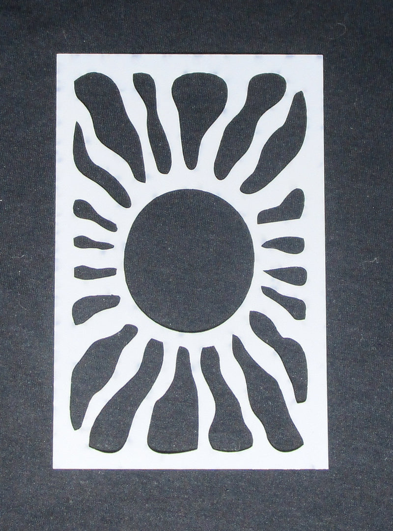 Stencil 6 x 4 Squiggle Sun at Center Large Circle