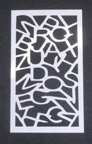 Stencil 6 x 4 Scattered Alphabet