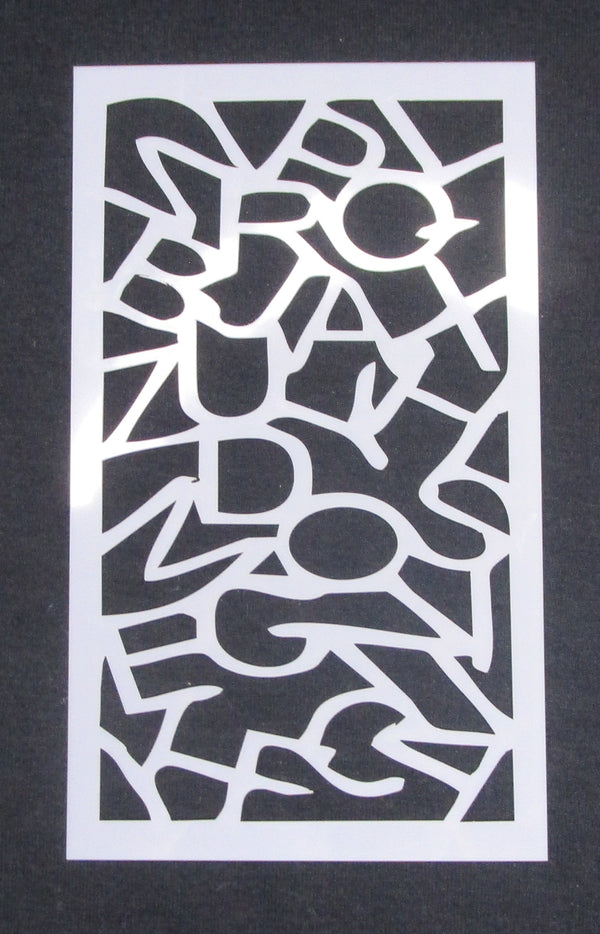 Stencil 6 x 4 Scattered Alphabet