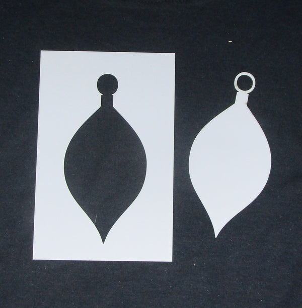 Stencil and Mask 6 x 4 Tear Drop Ornament Small