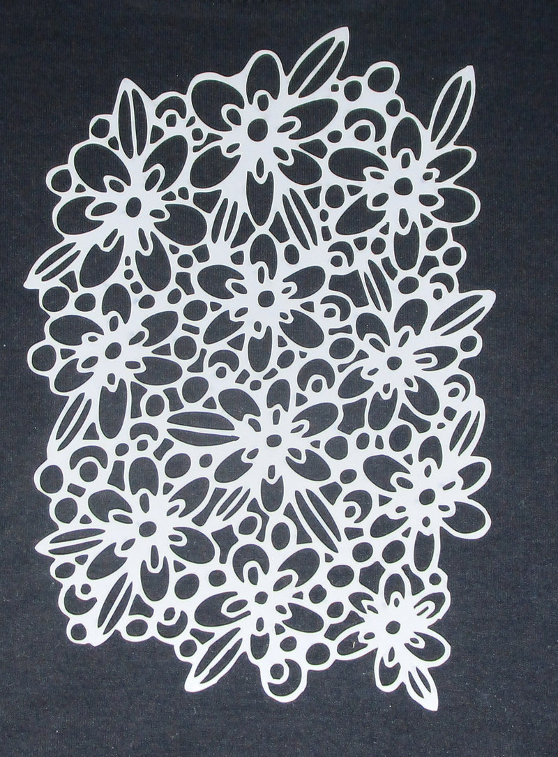 Stencil 6 x 8 Flower and Leave Clusters