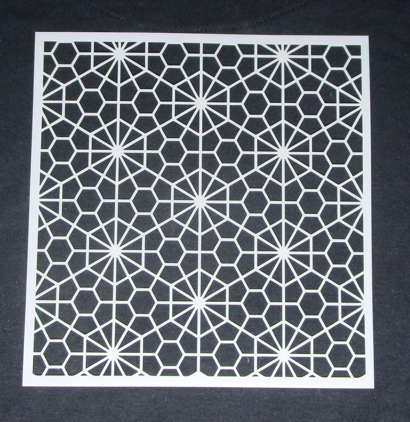 Stencil 8 x 8 Honeycomb flowers n Circles