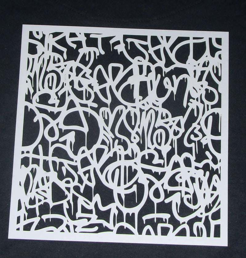 Stencil 8 x 8 Abstract Graffiti