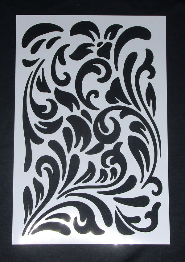 Stencil A4 Splashed and Swirls