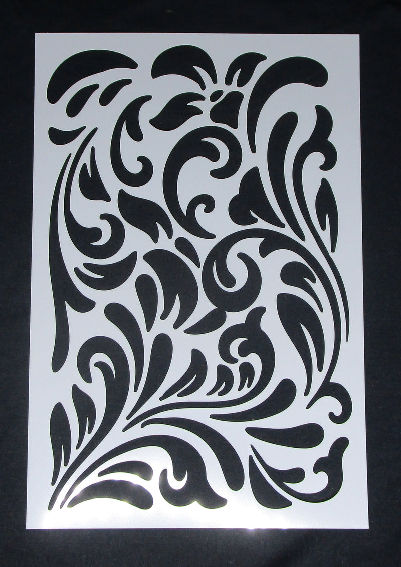 Stencil A4 Splashed and Swirls