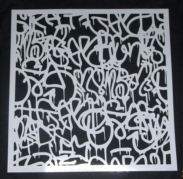 Stencil 12 x 12 Abstract Graffiti