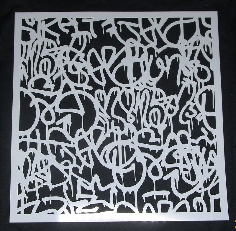 Stencil 12 x 12 Abstract Graffiti