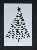 Stencil 6 x 4 Christmas Tree with Dots and Star