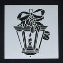 Stencil 6 x 6 Light with Candle, Bow and Holly