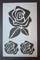 Stencil 6 x 4 Rose and Leaf Stencil
