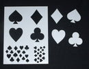 Stencil and Mask 6 x 8 Deck of Cards Suit Heart Diamond Spade and Clover