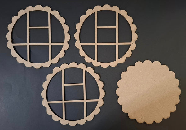 Chipboard Printer Tray Small Scallop Circle