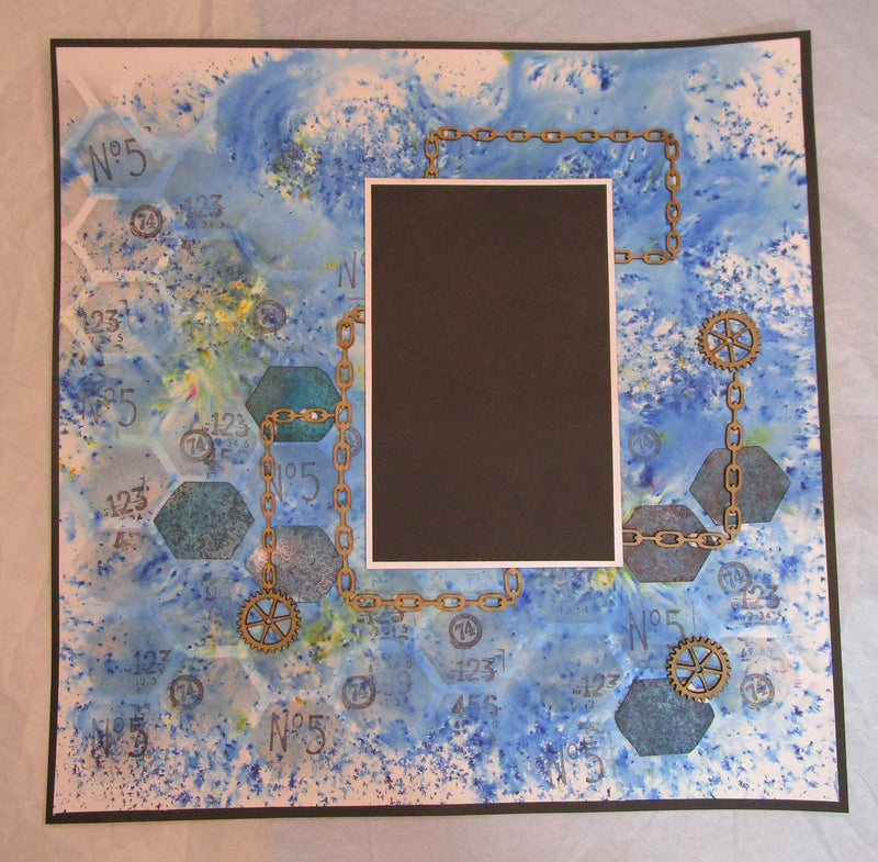 Online Class Scrapbooking Double Page Cogs, Clock and Chains