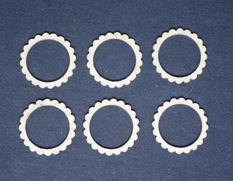 Chipboard Scallop Circles Small 3cm