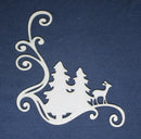 Chipboard Christmas Corner Swirls Trees and Reindeer