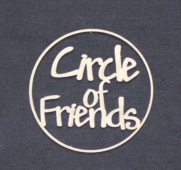 Chipboard Word Circle of Friends