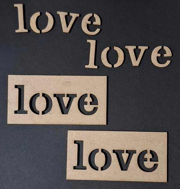 Chipboard Tiles Word Love (Pack of 2)