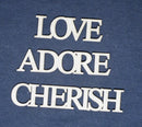 Chipboard Word Love Adore Cherish