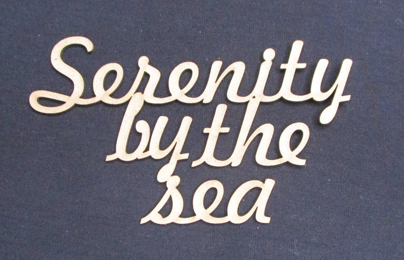 Chipboard Word Serenity by the Sea