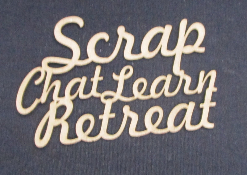 Chipboard Word Scrap Chat Learn Retreat