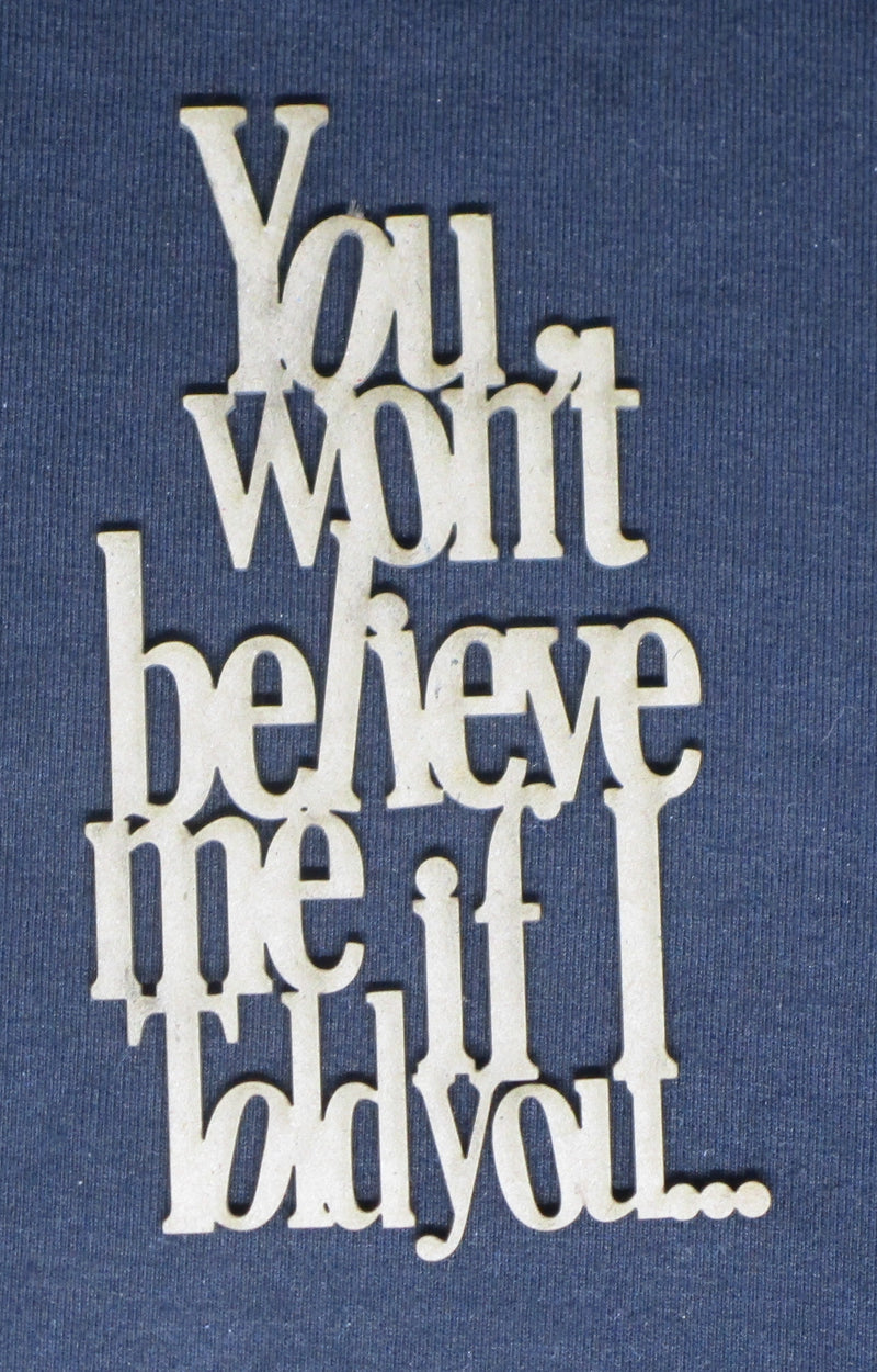 Chipboard Word You won't believe me if I told you...