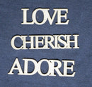 Chipboard Word Adore Cherish Love
