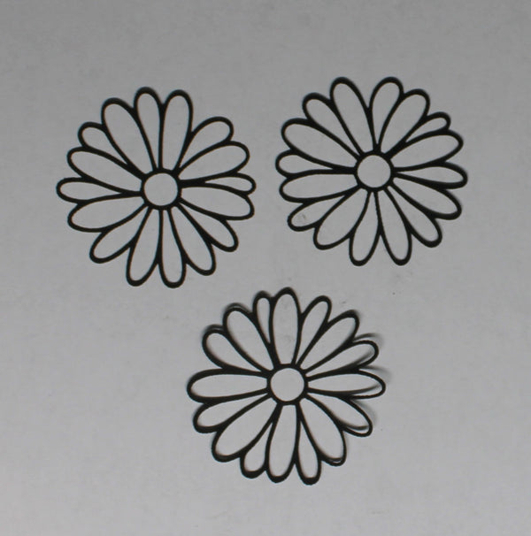 Black Cardstock Daisy Flowers Pack of # Small