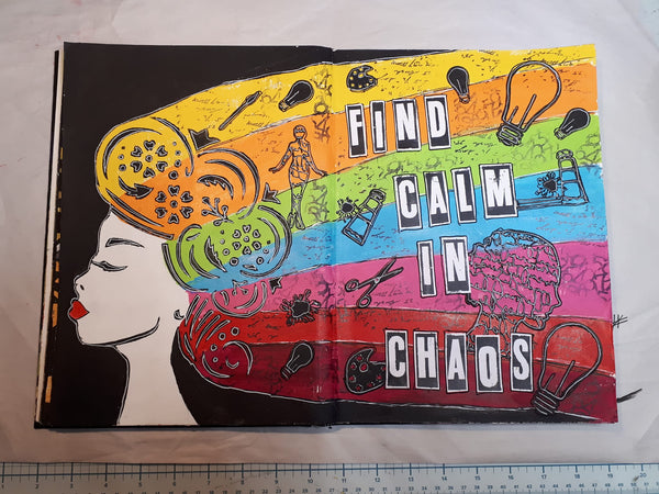 Online Class Art Journal Page Girl Find Calm in Chaos