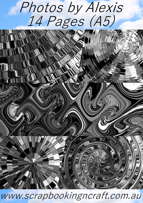 Photos By Alexis Digital Downloads Pack of 14 (A5 Sized) Psychedelic Black and White