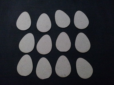 Chipboard Plain Easter Eggs Medium (12 Pieces)