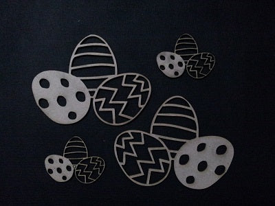 Chipboard Easter Egg Clusters (4 Pieces)