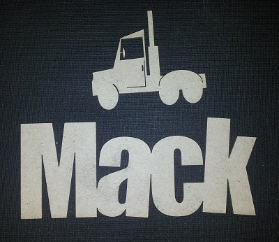 Chipboard Word Mack with Truck