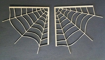 Chipboard Corner Spider Web Small (2 Pieces)